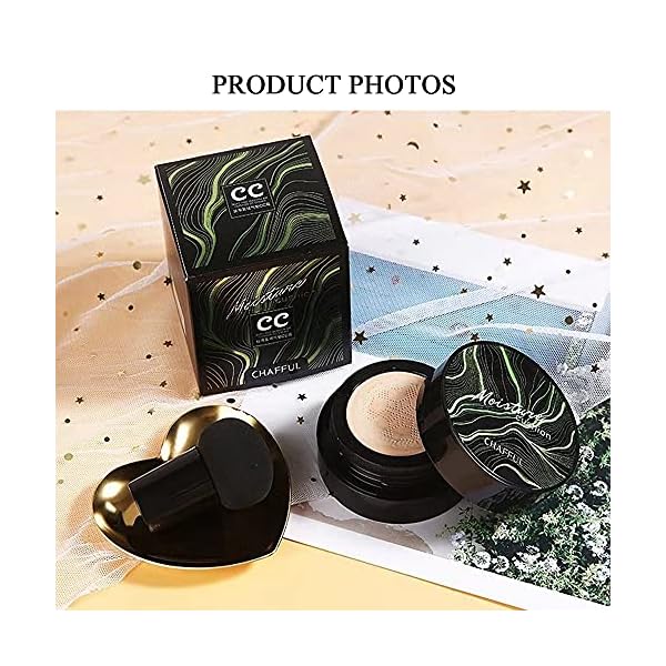 Air Cushion CC Cream Mushroom Head Foundation, Moisturizing BB Cream Makeup Long Lasting Matte Concealer (Ivory)