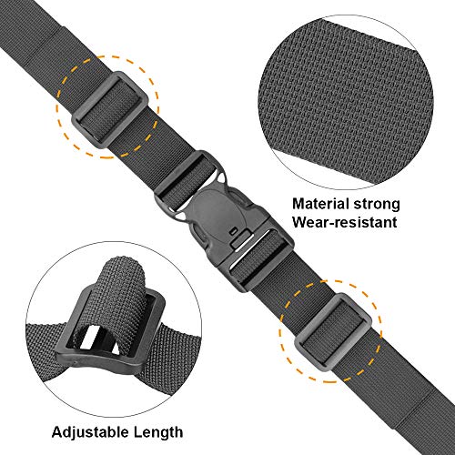 Image of MAGARROW 110 inch Long x 1.5 inch or 2 inch Wide Utility Packing Straps with Buckle Adjustable, 4-Pack Black (1.5 inch Wide - 110 inch Long)