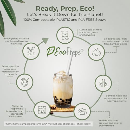 Pitillos biodegradables de bambú EcoPreps 50 unidades miniatura 6