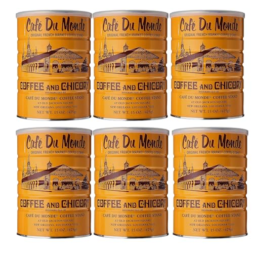 Cafe Du Monde Coffee with Chicory, 15 oz, (Pack of 6)