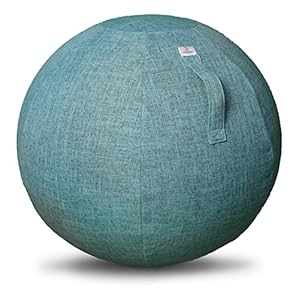 ProBody Pilates Yoga Ball Chair – Exercise Ball Chair for Home or Office, Balance Ball Chair with Yoga Ball Cover, Upgrade Stability Ball with Attractive Cover (Azure, 24 in)