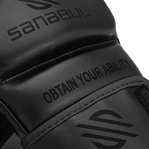 Sanabul Essential Mma Grappling Gloves 4 Oz (Allblack, Small/Medium) #TOP4