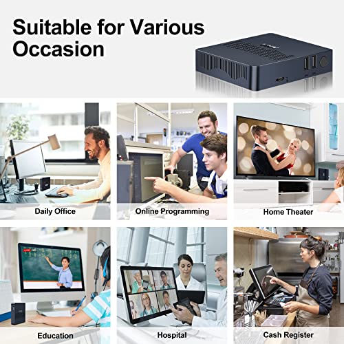 Mini PC, Micro PC Support M.2 SSD 2TB Expansion, Mini Computer with Processor N3350, 4K HD and VGA Dual Display,BT,2.4/5G WiFi,USB3.0,LAN,VESA Mount/Home/Business Mini Computer, Blue - Image 6