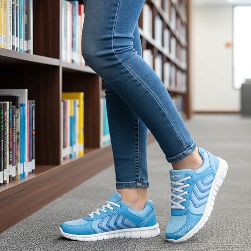 Image of DUOYANGJIASHA Lightweight Walking Shoes for Women: Comfortable & Breathable Mesh Fashion Sneakers for Daily Wear - Casual Non Slip Tennis Shoes for Workout Gym Travel