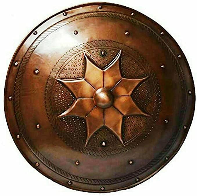 Medieval 300 Spartan Shield Star King Leonidas Gear of War Armor Shield 24".by DHAMA Export Copper, Copper, 24 Inch