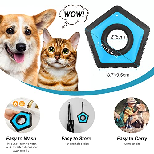 Image of VavoPaw Pet Fur Removal Brush - Blue, Multifunctional for Car Interior, Couch, Carpet, Furniture, Lint, Sofa