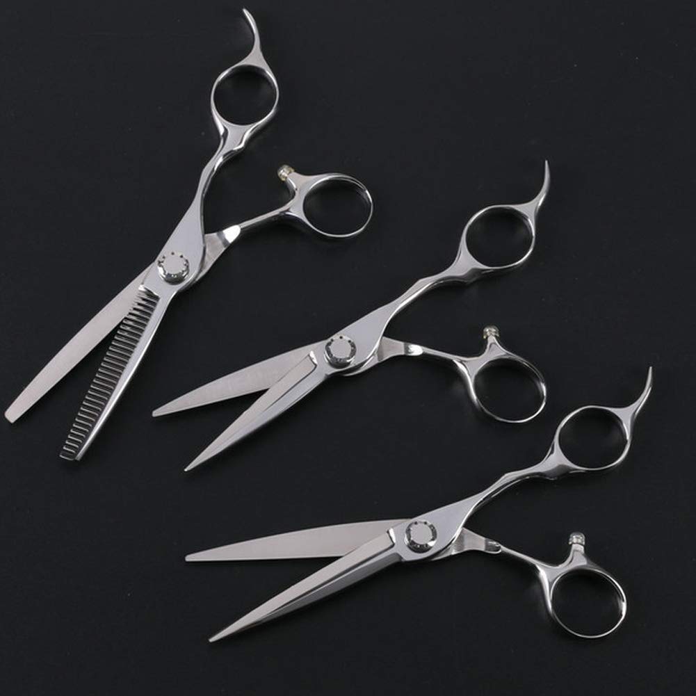 Cuiynice Juego de Tijeras Profesionales de peluquería, Tijeras para Adelgazar el Cabello de 6,0 Pulgadas, Tijeras de peluquería 440c, Juego de 3 Piezas