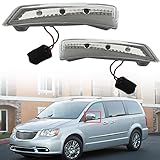 SEBLAFF 2PCS Outside Door Mirror Turn Signal Light Driver and Passenger Side Replacement for Town & Country 2008-2016, Replacement for Car-avan 2008-2018 68052078AA, 68052079AA, 924-296, 924-297