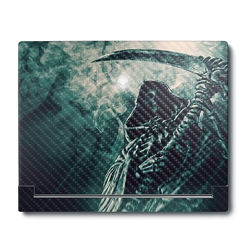 Image of MightySkins Carbon Fiber Skin Compatible with Alienware X16 R1 (2023) Full Wrap Kit - Symbol of Death | Protective, Durable Textured Carbon Fiber Finish | Easy to Apply | Made in The USA