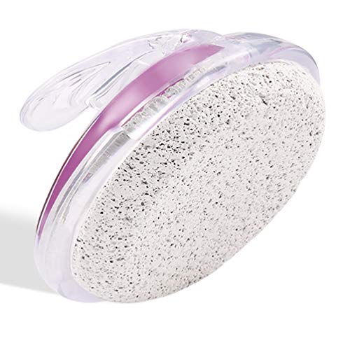 CAREHOOD Pumice Stone for Feet with Holder - Corn Callus Remover and Foot file Pedicure Exfoliator for Dead Skin, Dry Skin, Hard Skin, Heels, Elbows, Hands (Pumice Stone with Palm Holder Purple)