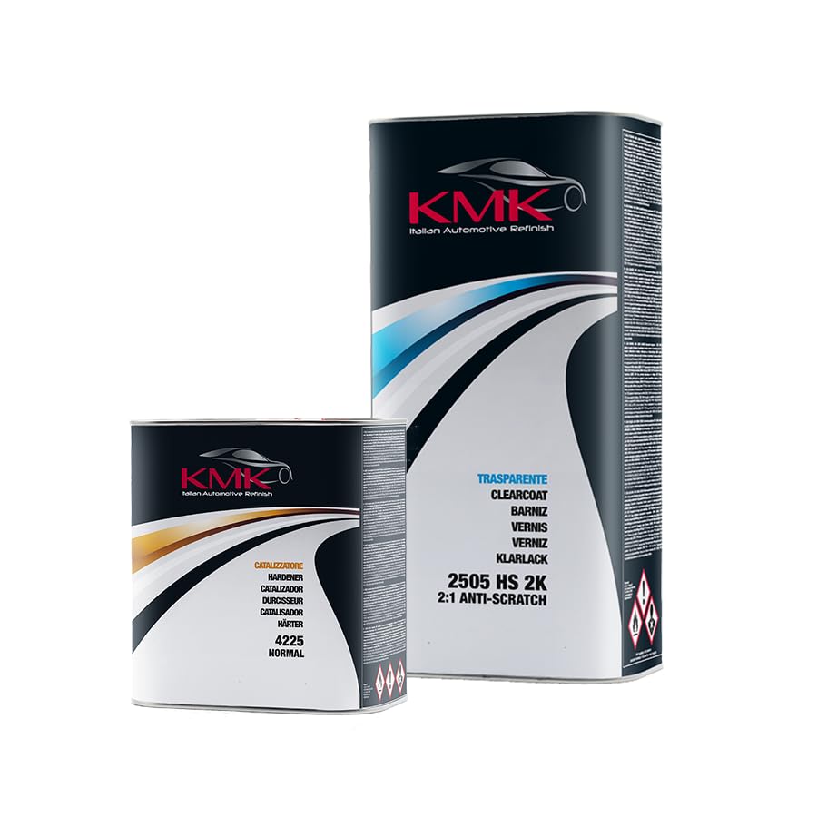 Barniz HS 2K 2:1 ANTIRAYADO 2505 y Catalizador Normal (Kit de 7,5 L) - Para uso profesional para carrocería