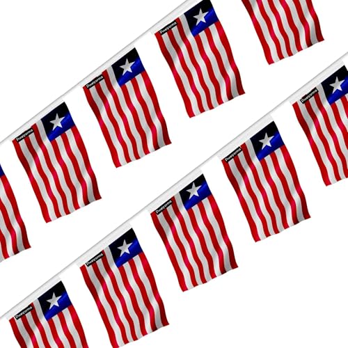 Guirlande drapeau Liberia 18x28cm suspension de fête et décoration événementielle