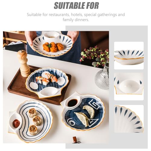 Plato de cerámica estilo japonés en forma de concha 8.5 pulg miniatura 3