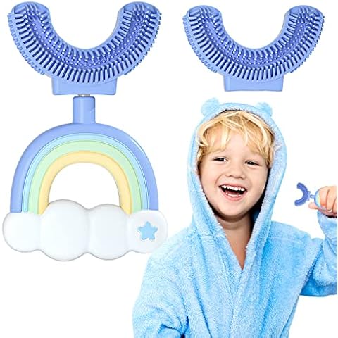 Cepillo de Dientes para Bebe en Forma de U con Cabezales de Silicona Ultra Suaves Cover