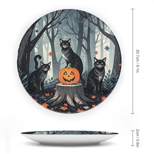 Plato decorativo Art Fall Bone China de cerámica de 8 pulgadas miniatura 2