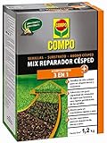 Contenido: 1 x COMPO Mix reparador de césped 3 en 1, semillas, substrato y abono césped. Reparación del césped fácil y rápida. 1,2 kg, para 6 m²