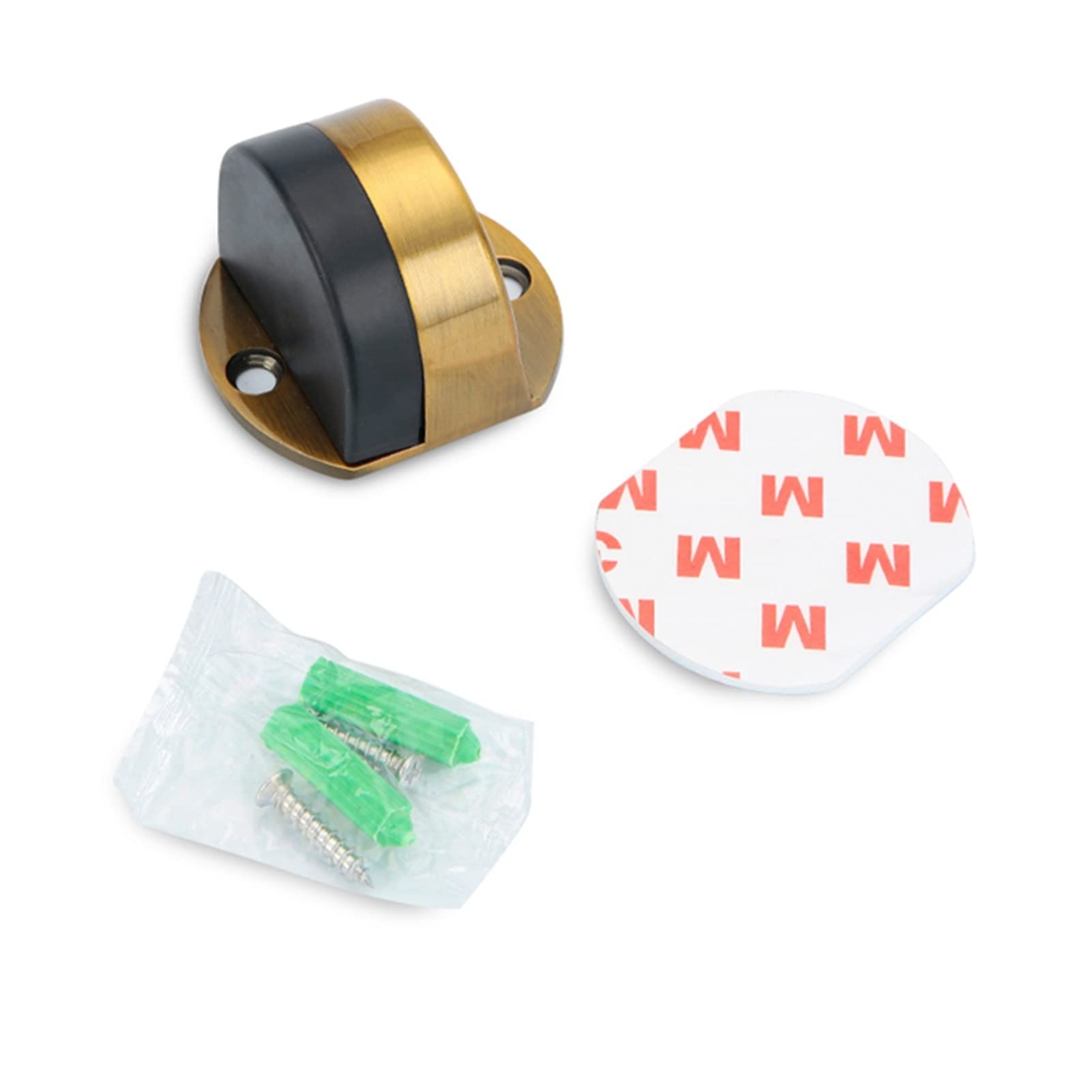 Tope de puerta de goma oculto y acero inoxidable gris resistente al agua en pack de 2