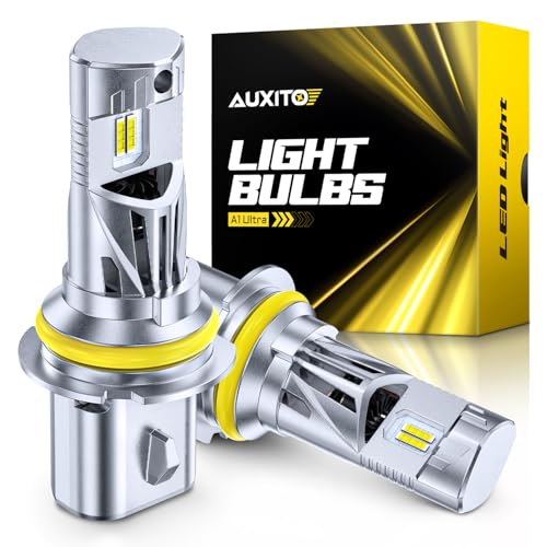 Image of AUXITO HB5 Head|ight Bulbs, 10X Super Brighter, 6500K Cool White, 1:1 Mini Halogen Size 9007 Light, 70000Hrs Long Lifespan, Plug and Play, Pack of 2
