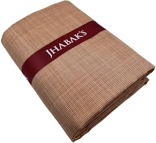 Image of JHABAK'S Unstitched Cotton Blend Solid Shirt & Trouser Fabric - 2.25 m Shirt Cloth - 1.20 m Pant Piece
