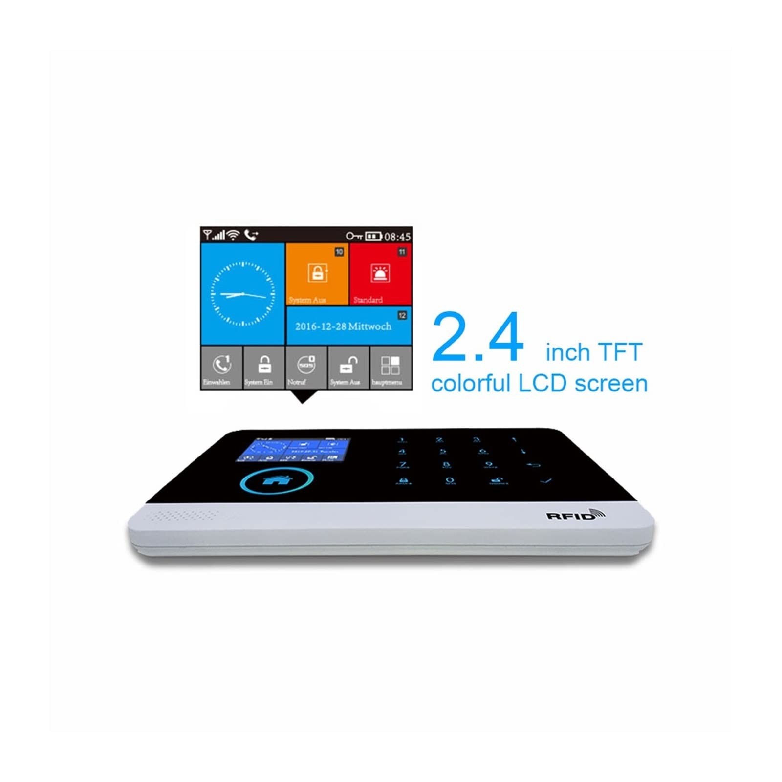 Sistema di allarme di sicurezza, di allarme sicurezza wireless WiFi 3G Home Fire -Afto e Burglar Intelligent Security LCD Toccare la commutazione multi-linguaggio del sensore tastiera(3G-PG103-J.)