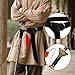 Simplepolymer Adjustable Tachi Practice Sword Set with Sword Holster and Leather Belt for Medieval Knight Warrior Pirate Halloween Cosplay Costume Accessories
