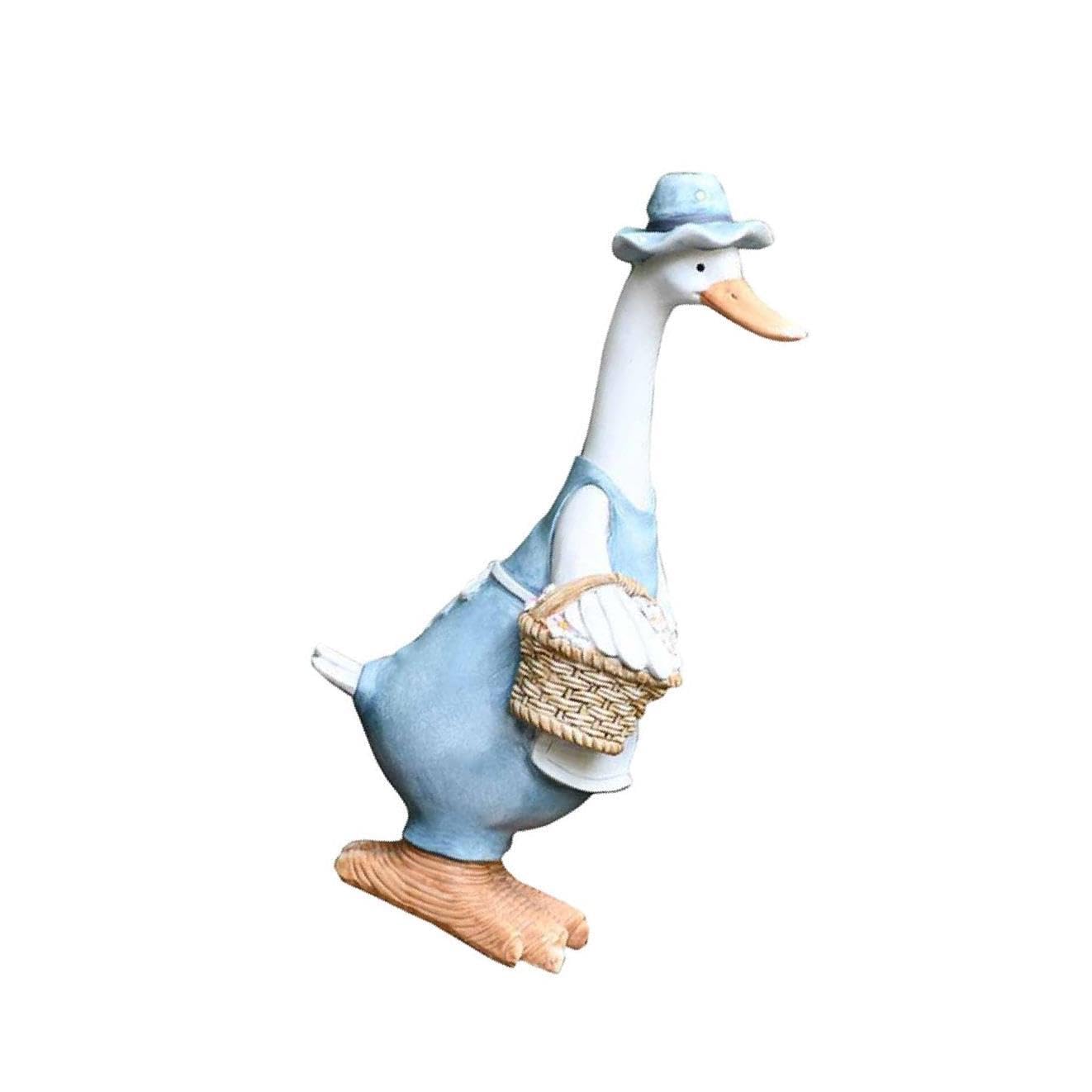 Zambuph Adorable Resin Duck Statue Garden Sculpture Lawn Decoration, Carry Flower Basket