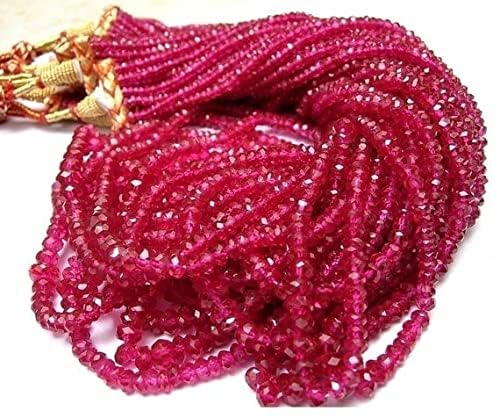 Rondelles corindon rose rubellite LKBEADS 3mm pour création bijoux DIY