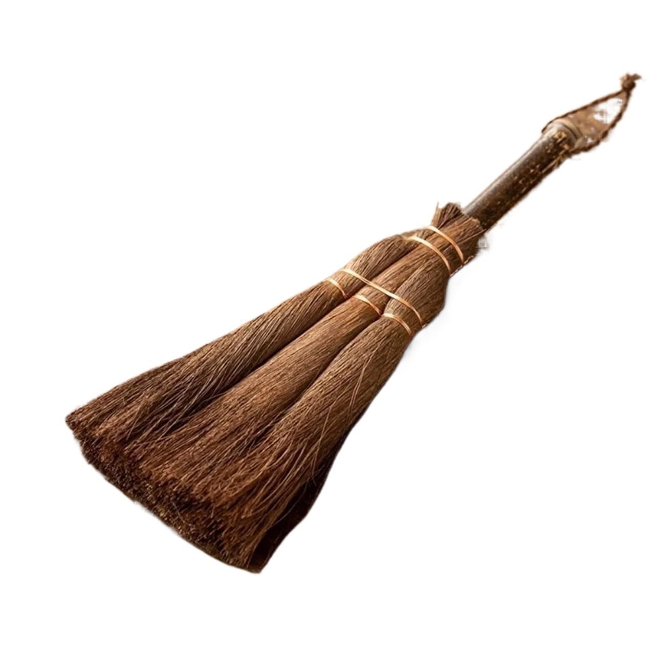 Palm Broom Traditional Tea Cleaning Brush Natural Handmade Palm Hair Vintage Mini Whisk Broom Pot