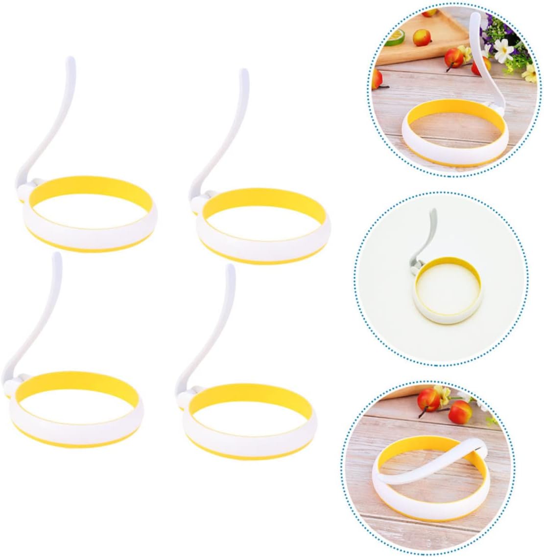 OUNONA 8pcs Silicone Set Round for Pancakes Baking Tools Easy to Use Cooking Accessories for Fried Eggs and Omelets