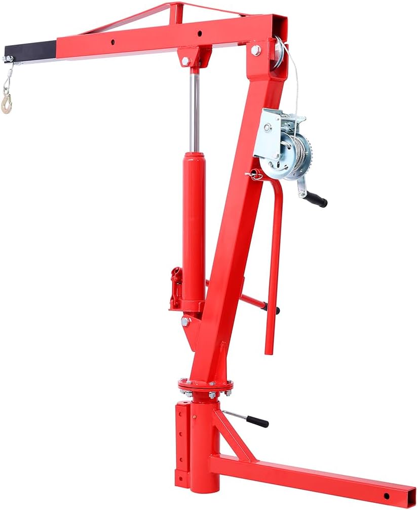 Pickup Truck Crane, 500 lbs Pickup Truck Hydraulic PWC Dock Jib Engine Hoist Crane Hitch Mount Lift 2" Hitch Mount, Lifting Range 39.5"-54"