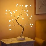 ENDYAK Bonsaï Lumineux de Table avec 36 Perles LED, Décorations de Noël, Lámpara de mesa, Fonctionne avec Pile/USB, Arbre Artificiel pour fête de Mariage, d'intérieur ou d'exté