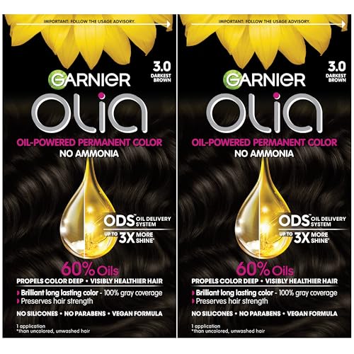 Garnier Olia Hair Color 3.0 Darkest Brown 2 Count