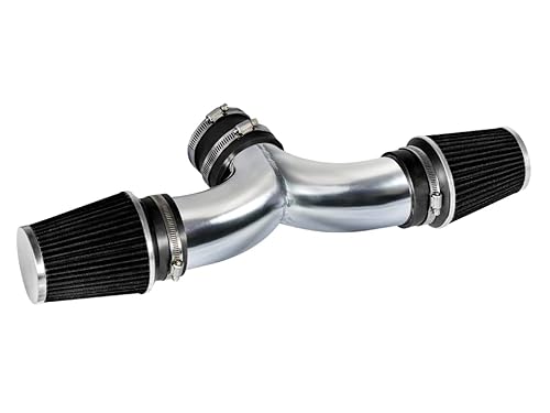 Rtunes Racing Short Ram Air Intake Kit + Filter Combo BLACK Compatible For 02-08 Dodge Ram 04-07 Dodge Dakota Durango 04-07 Jeep Liberty 3.7L 4.7L with DUAL(2) Filters …