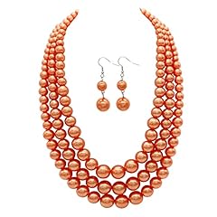 orange pearl necklace set