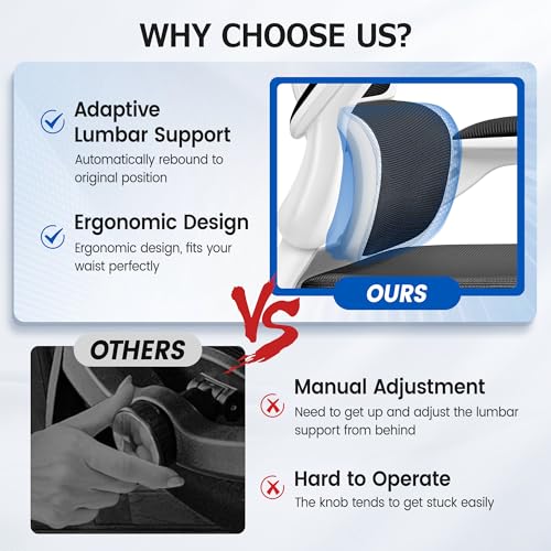 Image of ALLGOD Office Chair Ergonomic Desk Chair, Breathable Mesh Desk Chair Comfy with Lumbar Support, Flip-up Armrests, Computer Chairs Comfortable for Home, Office, Work, Standard, 300Lbs