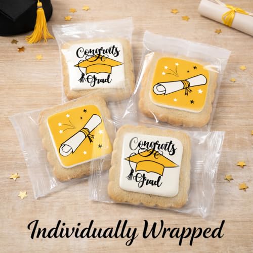 Image of 12 Graduation Cookies Gift Basket Box 2026 | Individually Wrapped | Congratulations Congrats Grad for Women Men Kids | Food Gift | Nut Free | Kosher Dairy, Pack of 12