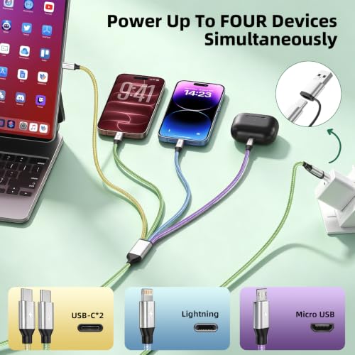 Souina Multi Charger Cable, 4-in-2 USB-A/C Charging Cable for Multiple Devices 4.99 + 50% Off Code 2Y073P7V - image 2