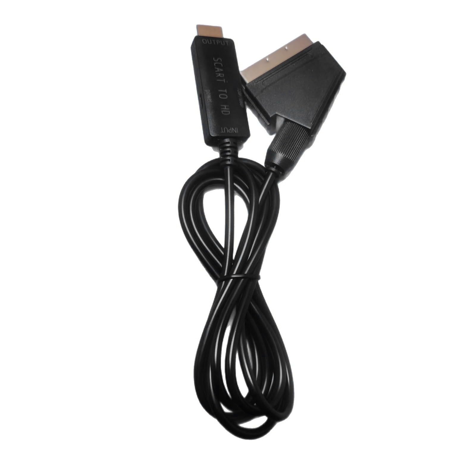 Cavo Convertitore SCART-HDTV 1,8 M – Adattatore Per Segnale AV, Uscita HDTV, Nero
