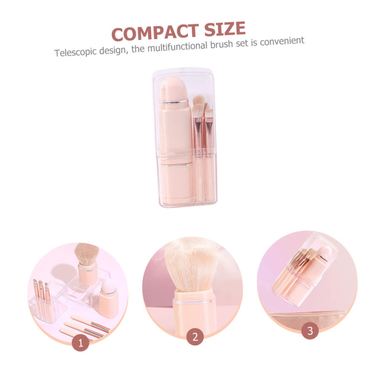 minkissy 2 Set Pennello da trucco 8 in 1 comodo strumento per il trucco applicatori per il trucco applicatori di ombretti pennello cosmetico pennello per labbra 4 in 1 pennello per fard
