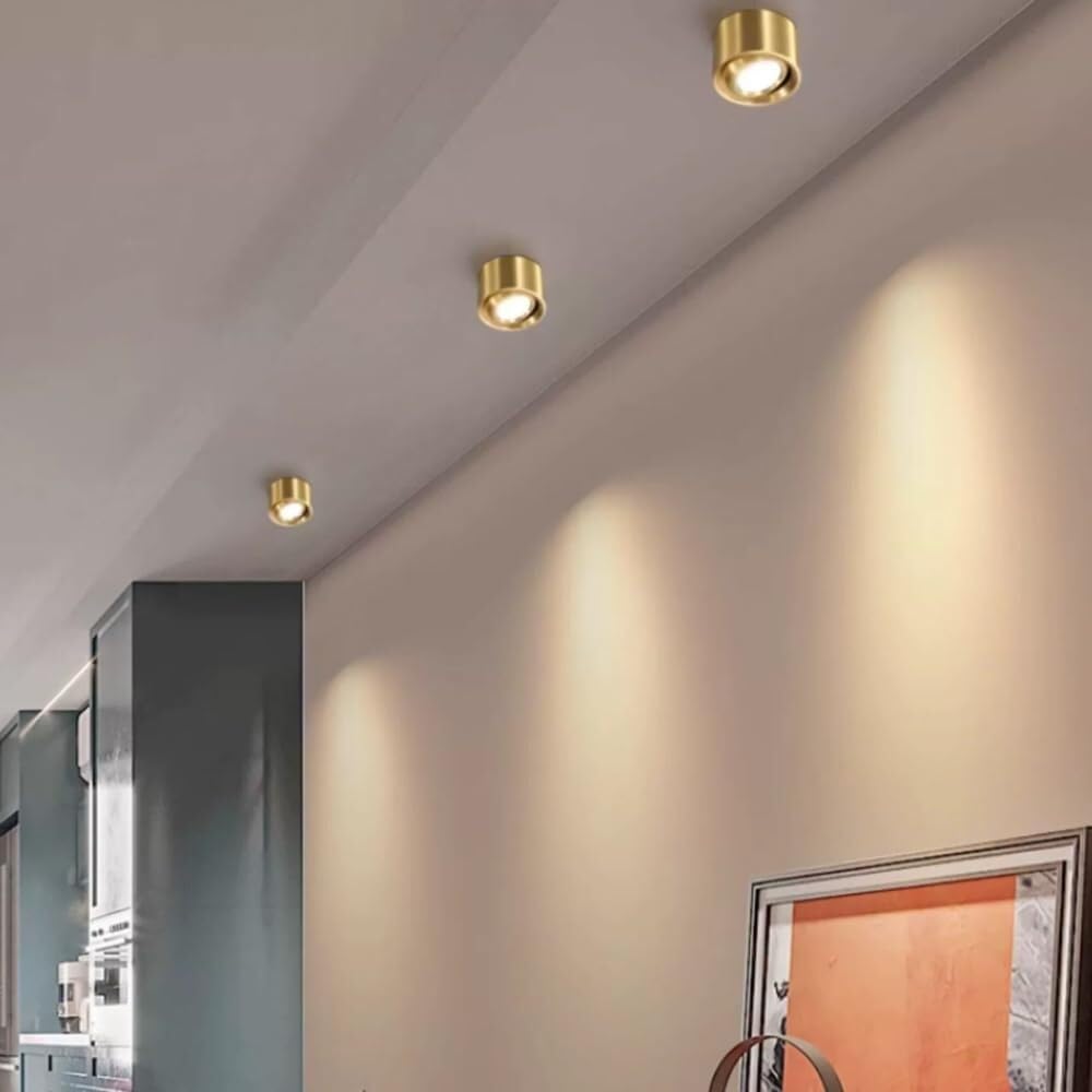XBTGS Foco Totalmente de Cobre, Foco de Techo LED de 7W, 10W y 12W, Barras de luz de Techo, focos de Techo empotrados, luz de Techo, decoración de Dormitorio, Sala de,7W