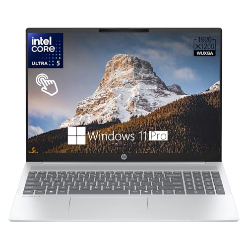 Image of HP OmniBook 5 16 inch WUXGA Touchscreen Laptop, 16:10 IPS Business Laptop, Intel 12-Core Ultra 5 225U, 16GB LPDDR5x RAM, 1TB SSD, Backlit KB, Wi-Fi 6, Bluetooth 5.4, Copilot+ PC, Win11 Pro, Silver