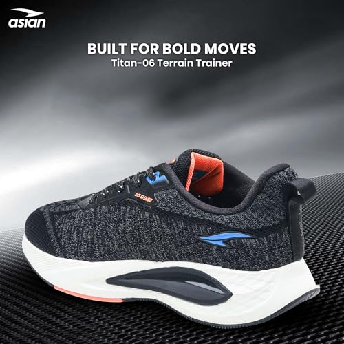 Image of ASIAN Titan-06 Men's Sports Shoes| Lightweight & Breathable Lace-Up Running Shoes | Stylish All-Day Comfort Trainers for Gym, Walking, Casual