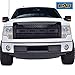 EAG Front Hood Grille ABS Replacement Upper Grill with Shell Black Fit for 09-14 Ford F-150