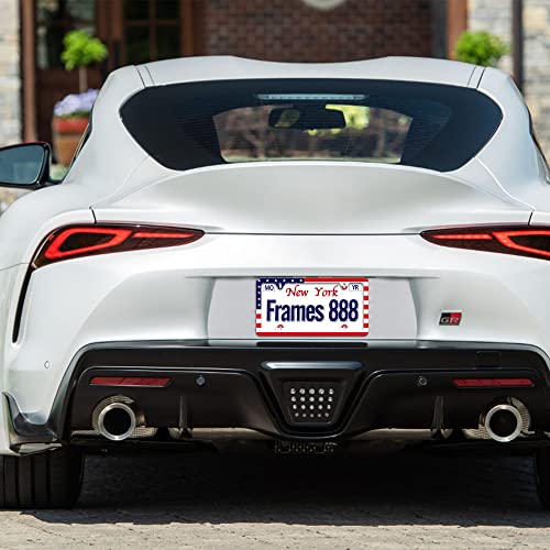 American Flag License Plate Frame-Patriotic License Plate Frame-Flag License Plate Frames Car Tag Frame Cover Stainless Steel Blue Metal 2 Pack 4 Holes Car Accessories Decorative For Women #TOP5