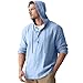TRFIC Mens Cotton Linen Hoodies Long Sleeve Button Down Shirts Casual Hawaiian Beach Yoga Sweatshirts Blue