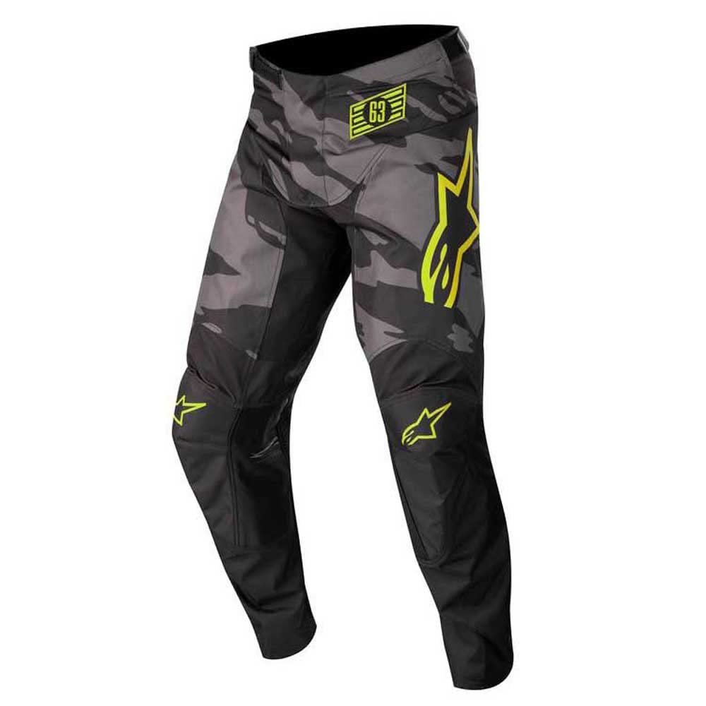 Alpinestars Youth Racer Tactical Pants Blk/Gray Camo/Ylw Fluo Sz 24 (3741222-1154-24)
