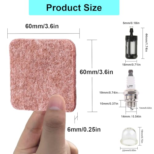 ZAMDOE FS85 Air Filter Kit Replacement for Stihl FS80 FC75 FS75 KM85 HS80 FC85 FS80R FS76 HT75 HS75 HS85 SP85 FS85T SP80 FS85RX String Trimmer Brushcutter with Spark Plug Fuel Fliter Primer Bulb - Image 2