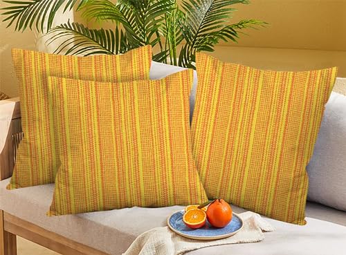 Image of nissi Cotton Plain Cushion Covers, 16x16 inches, Set of 3, (3, Yellow, 16x16 inches)