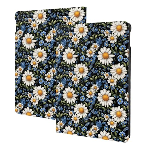 Housse iPad 10.2 compatible iPad 9/8/7e génération avec support folio marguerites