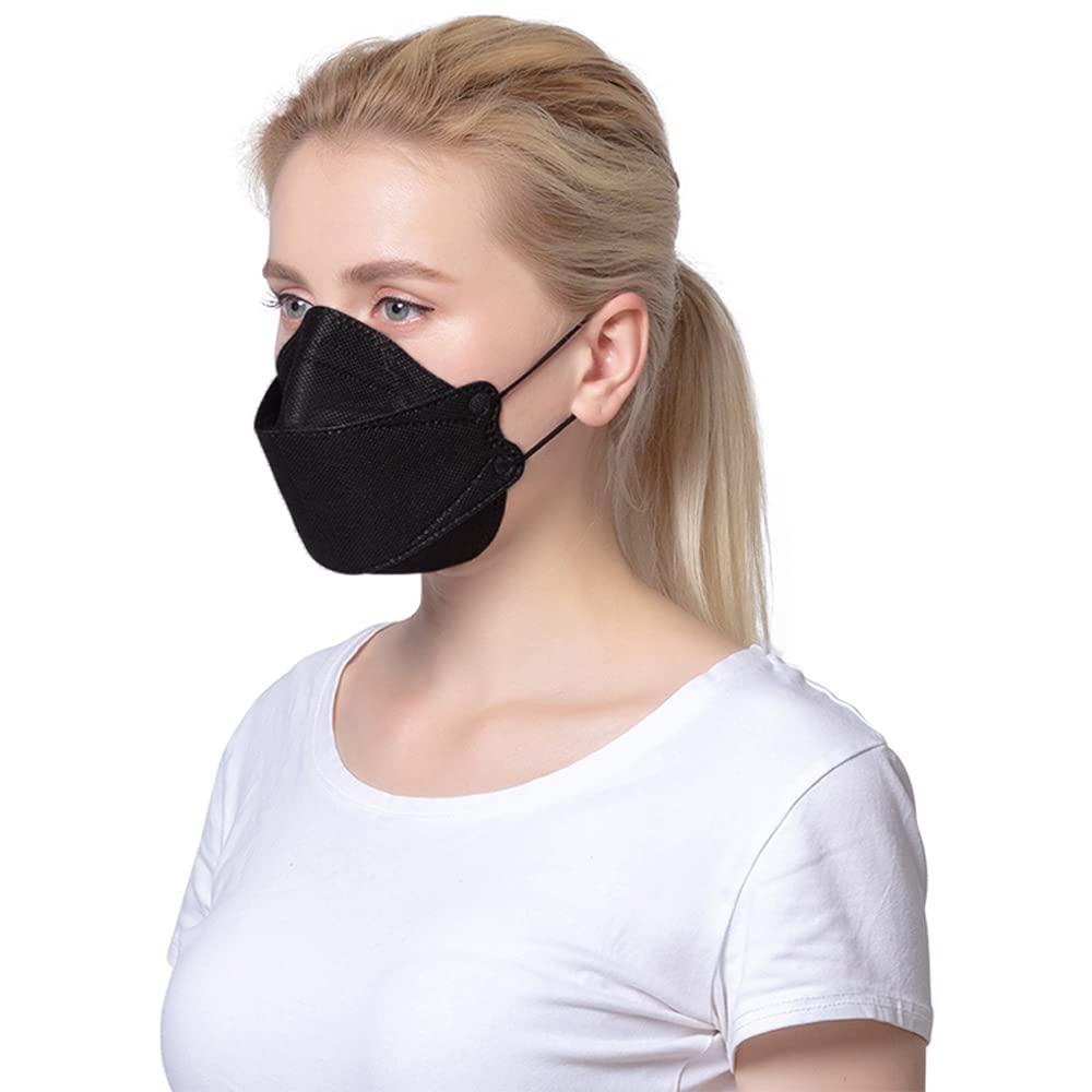FFP2 Lot de 15 grands masques en forme de poisson Noir Certifié CE